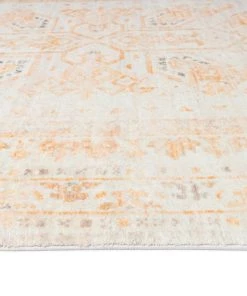 Miss Amara Mina Orange And Cream Transitional Washable Rug All Rugs