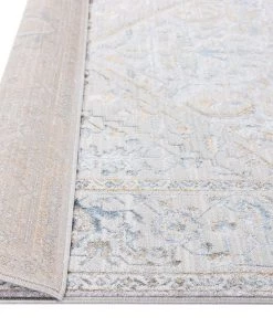 Miss Amara Mira Lustrous Grey Tan And Blue Ornate Rug All Rugs