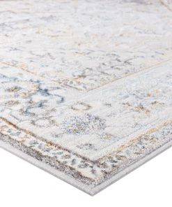 Miss Amara Mira Lustrous Grey Tan And Blue Ornate Rug All Rugs