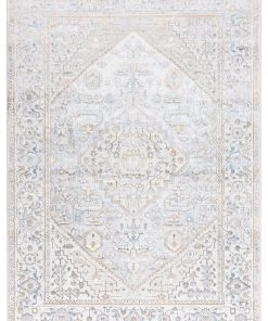 Miss Amara Mira Lustrous Grey Tan And Blue Ornate Rug All Rugs