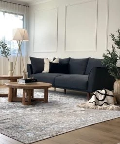 Miss Amara Mira Lustrous Grey Tan And Blue Ornate Rug All Rugs