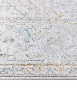 Miss Amara Mira Lustrous Grey Tan And Blue Ornate Rug All Rugs