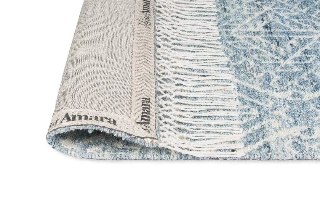 Miss Amara Miray Blue And Ivory Transitional Tribal Rug