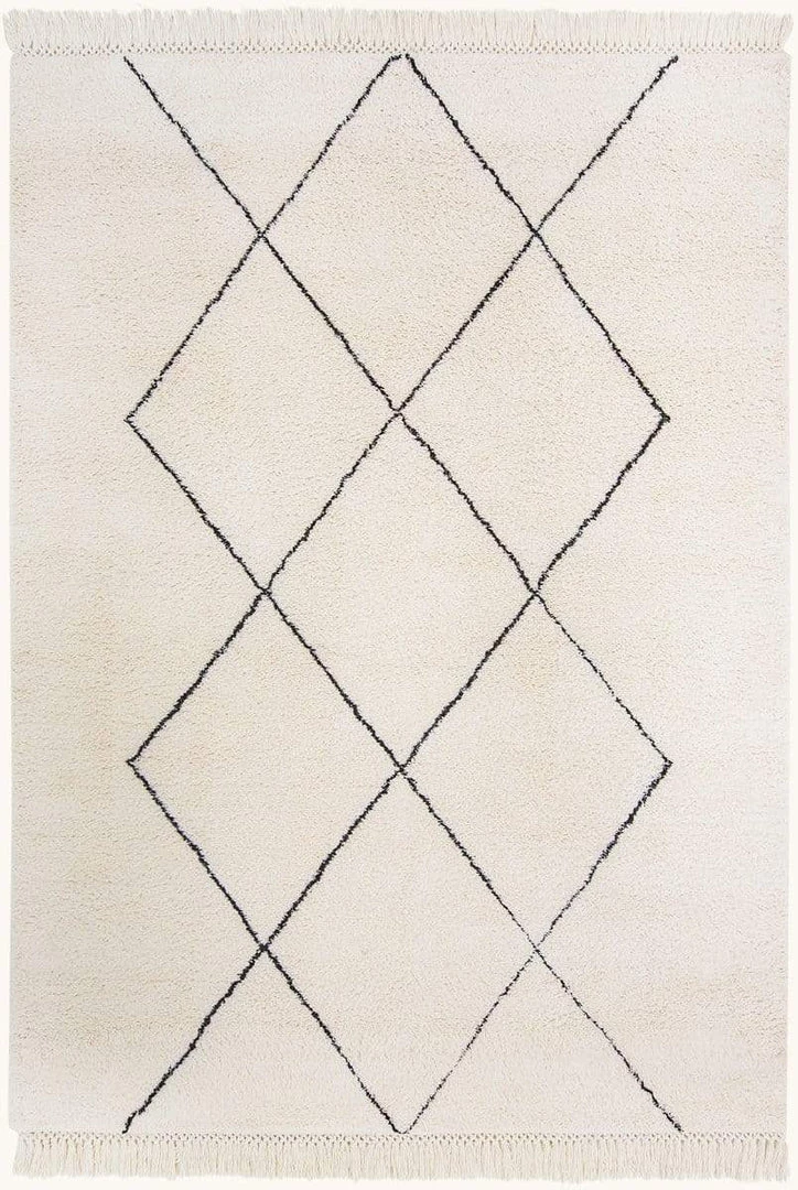 Miss Amara Misha Tribal Pattern Berber Wool Shag Rug All Rugs