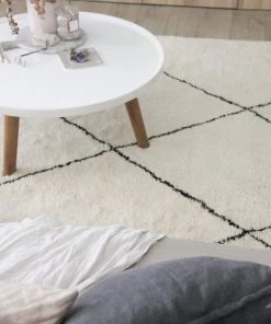 Miss Amara Misha Tribal Pattern Berber Wool Shag Rug All Rugs