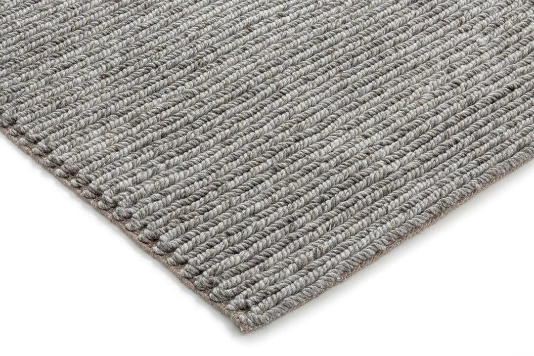 Miss Amara Moa Grey Herringbone Braided Wool Rug All Rugs