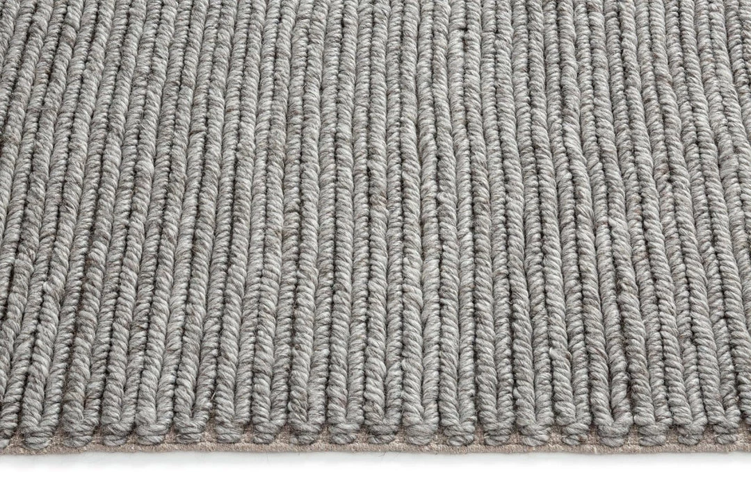 Miss Amara Moa Grey Herringbone Braided Wool Rug All Rugs