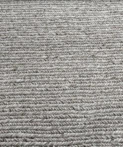Miss Amara Moa Grey Herringbone Braided Wool Rug All Rugs