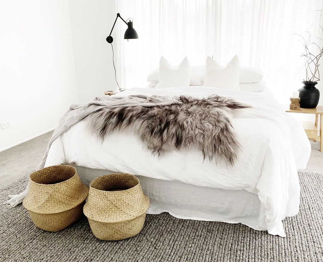 Miss Amara Moa Grey Herringbone Braided Wool Rug All Rugs