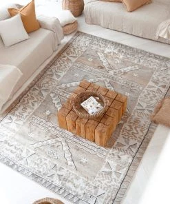 Miss Amara All Rugs Moema Beige And Grey Transitional Tribal Rug