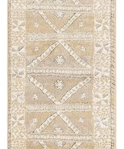 Miss Amara Moema Beige And Grey Transitional Tribal Runner Rug
