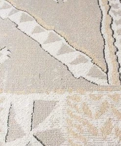 Miss Amara Moema Beige And Grey Transitional Tribal Runner Rug