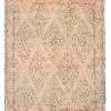 Miss Amara Monika Peach And Green Abstract Diamond Wool Rug