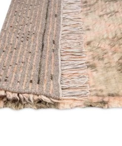 Miss Amara All Rugs Monika Peach And Green Abstract Diamond Wool Runner Rug
