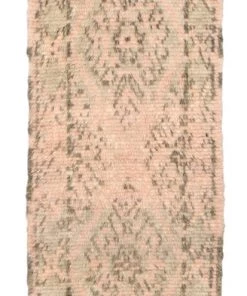 Miss Amara All Rugs Monika Peach And Green Abstract Diamond Wool Runner Rug