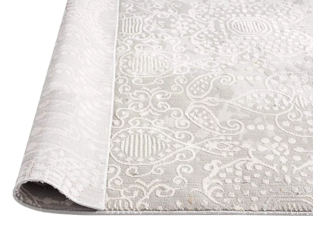 Miss Amara Montana Grey And Ivory Distressed Floral Rug