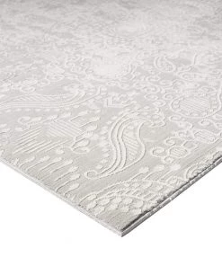 Miss Amara Montana Grey And Ivory Distressed Floral Rug