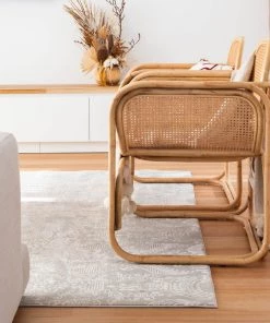 Miss Amara Montana Grey And Ivory Distressed Floral Rug