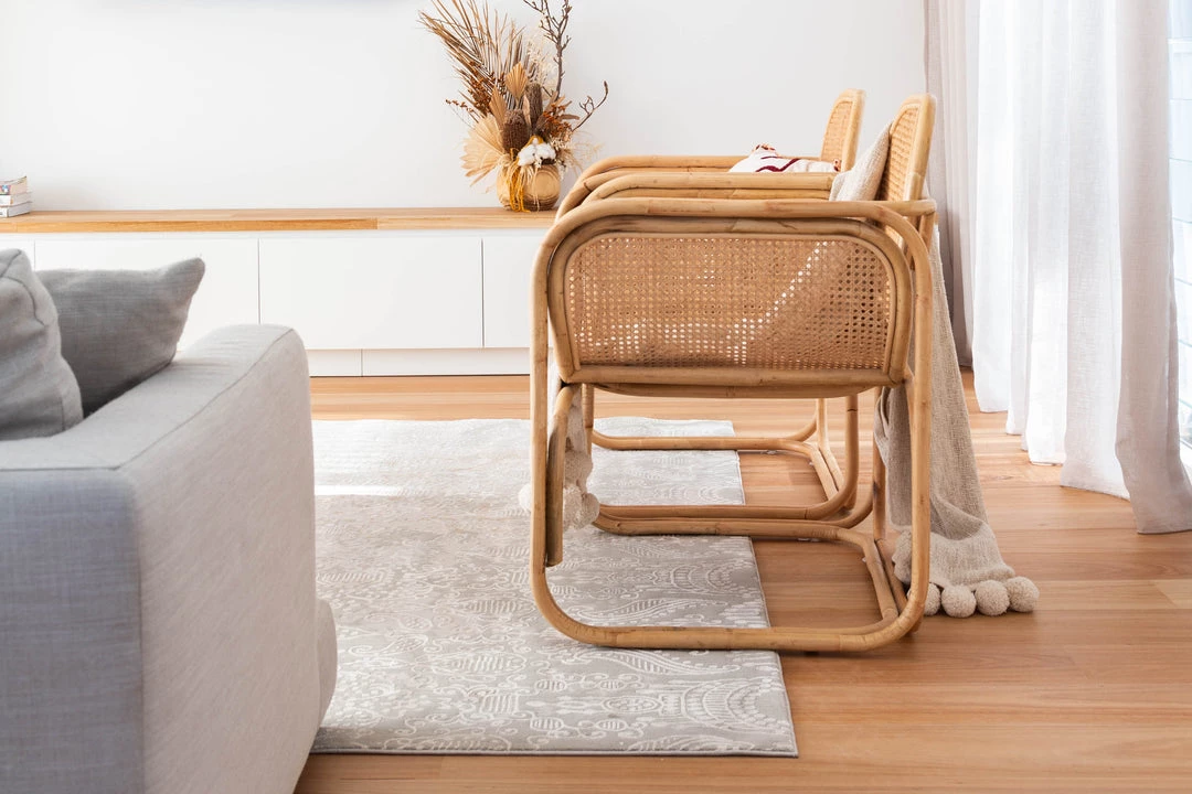 Miss Amara Montana Grey And Ivory Distressed Floral Rug