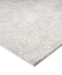 Miss Amara Montana Grey And Ivory Distressed Floral Runner Rug