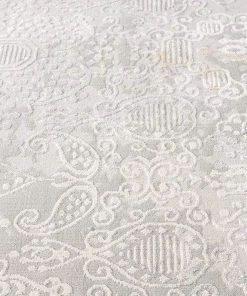 Miss Amara Montana Grey And Ivory Distressed Floral Rug