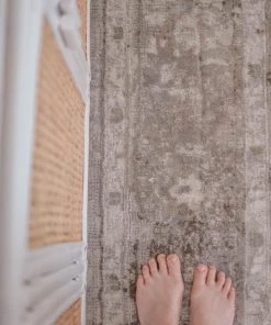 Miss Amara Morgan Beige And Brown Transitional Distressed Medallion Rug