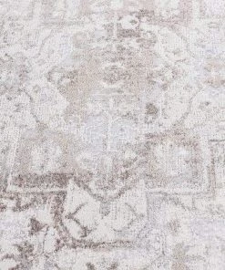 Miss Amara Morgan Beige And Brown Transitional Distressed Medallion Rug