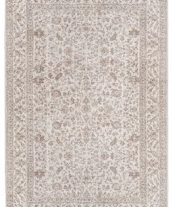Miss Amara Moselle Beige And Brown Floral Distressed Rug