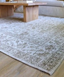Miss Amara Moselle Beige And Brown Floral Distressed Rug