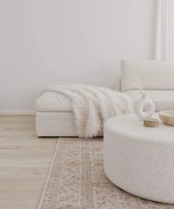 Miss Amara Moselle Beige And Brown Floral Distressed Rug