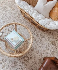 Miss Amara Moselle Beige And Brown Floral Distressed Rug