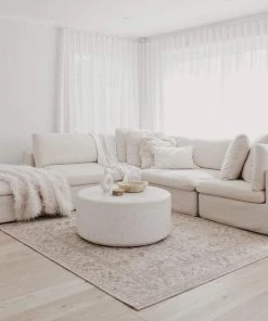 Miss Amara Moselle Beige And Brown Floral Distressed Rug