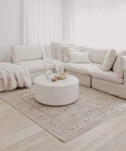 Miss Amara Moselle Beige And Brown Floral Distressed Rug