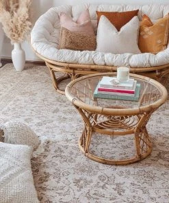 Miss Amara Moselle Beige And Brown Floral Distressed Rug