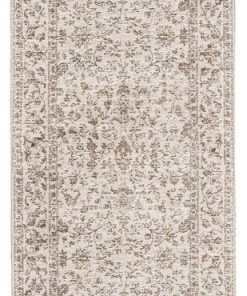 Miss Amara Moselle Beige And Brown Floral Distressed Runner Rug All Rugs