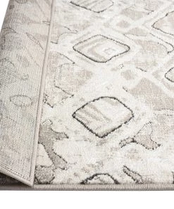 Miss Amara Naavya Beige And Grey Abstract Tribal Rug All Rugs
