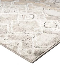 Miss Amara Naavya Beige And Grey Abstract Tribal Rug All Rugs