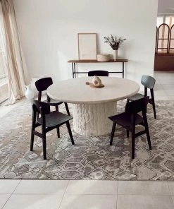 Miss Amara Naavya Beige And Grey Abstract Tribal Rug All Rugs