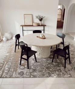 Miss Amara Naavya Beige And Grey Abstract Tribal Rug All Rugs