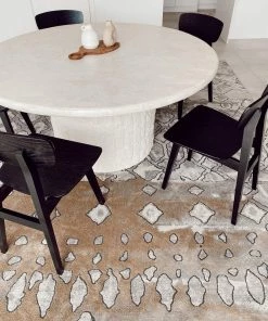 Miss Amara Naavya Beige And Grey Abstract Tribal Rug All Rugs