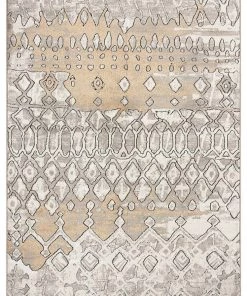Miss Amara Naavya Beige And Grey Abstract Tribal Rug All Rugs