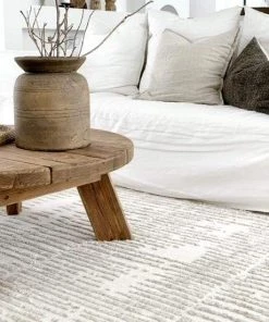 Miss Amara Nahba Ivory And Cream Textured Tribal Rug