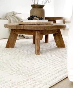 Miss Amara Nahba Ivory And Cream Textured Tribal Rug