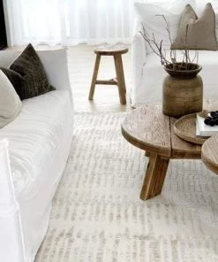 Miss Amara Nahba Ivory And Cream Textured Tribal Rug