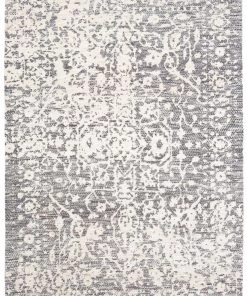 Miss Amara Nakoma Grey And Ivory Floral Tribal Rug