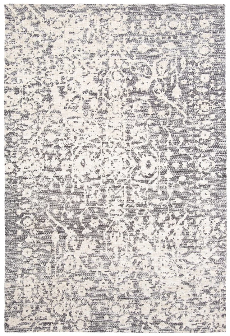 Miss Amara Nakoma Grey And Ivory Floral Tribal Rug