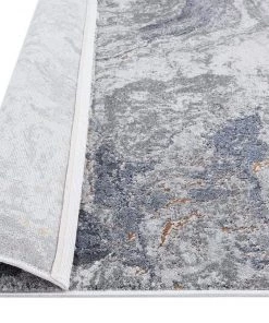 Miss Amara Nami Blue Stone And Bronze Marble Transitional Motif Rug