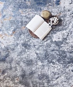 Miss Amara Nami Blue Stone And Bronze Marble Transitional Motif Rug