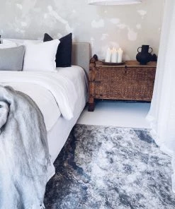 Miss Amara Nami Blue Stone And Bronze Marble Transitional Motif Rug