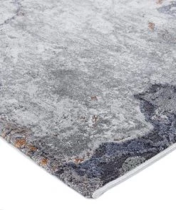 Miss Amara Nami Blue Stone And Bronze Marble Transitional Motif Rug